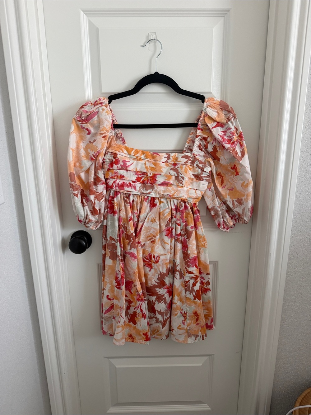 Abercrombie & Fitch Floral Mini Dress in Peach, Pink, Orange